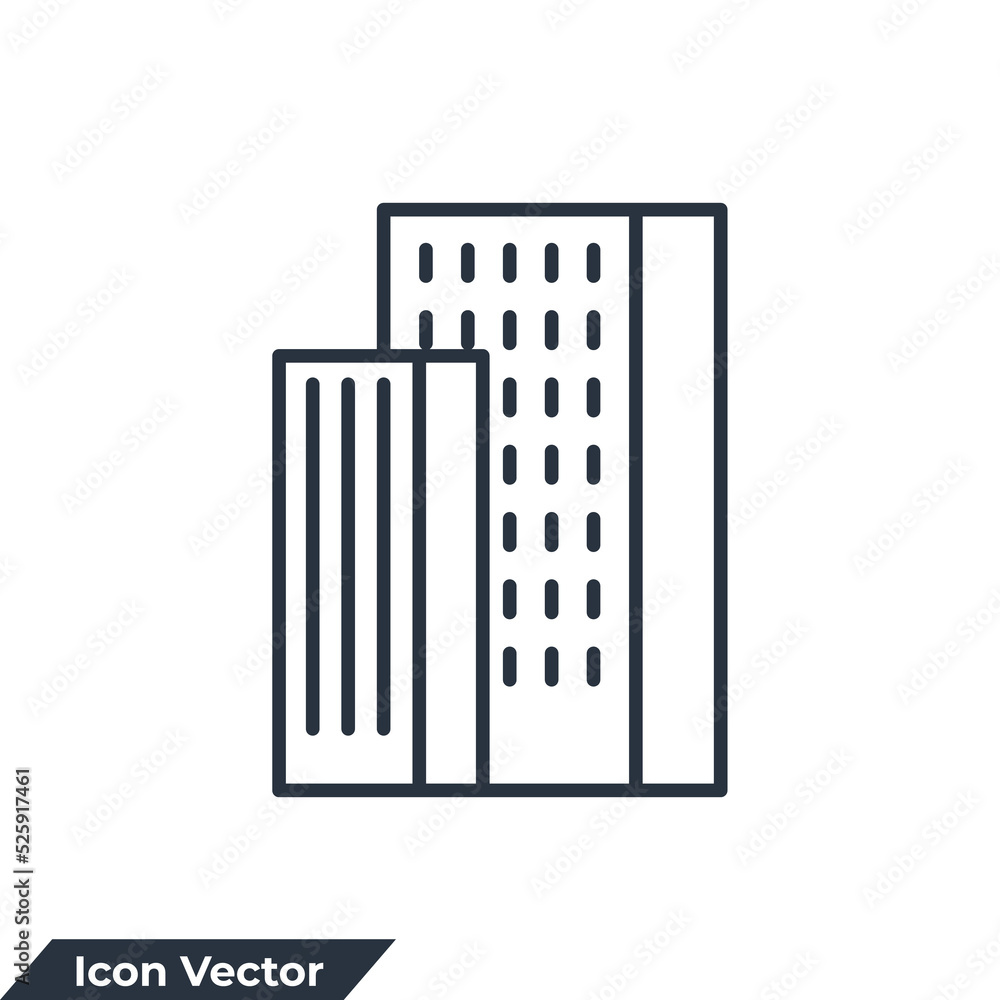 Poster building icon logo vector illustration. architecture concept symbol template for graphic and web des