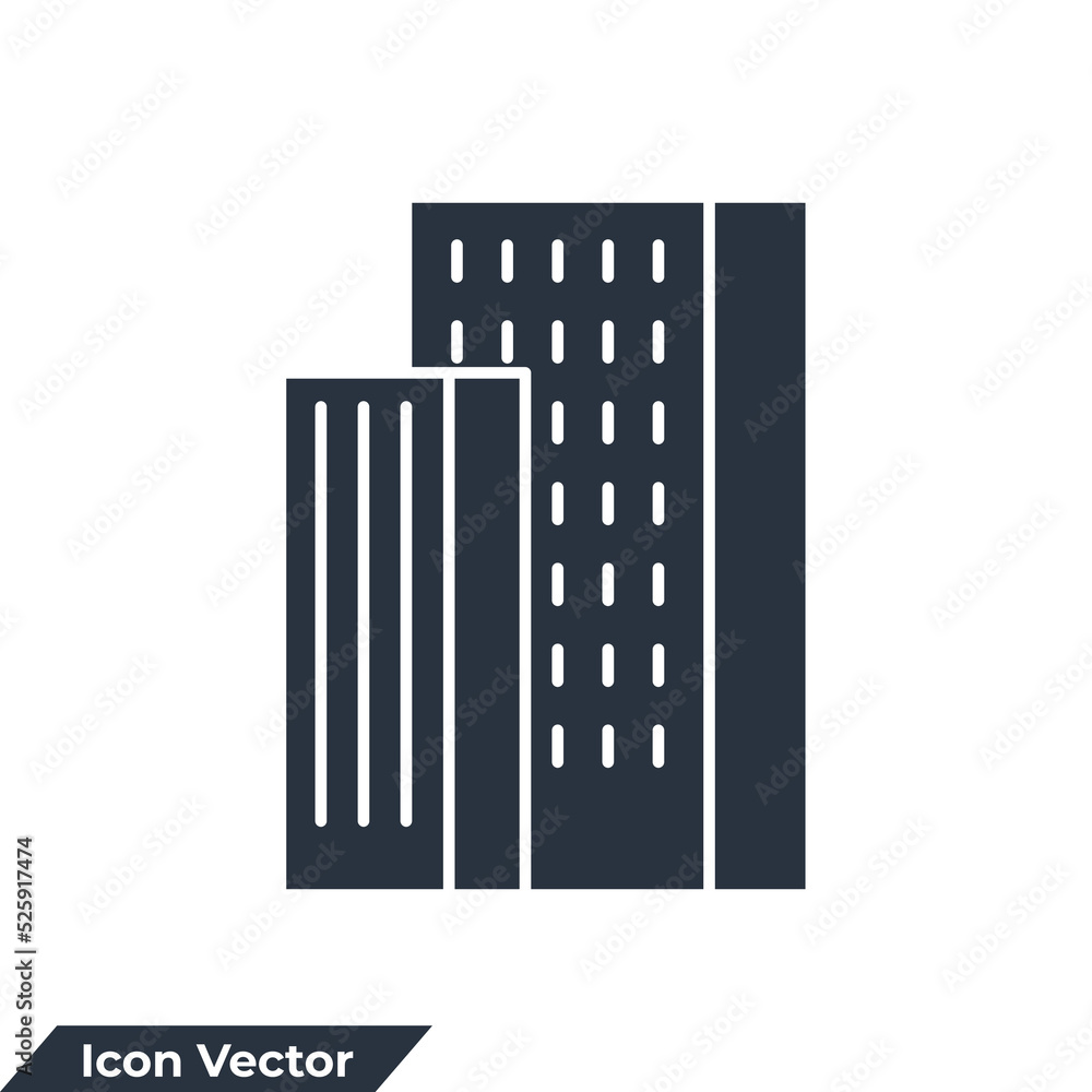 Poster building icon logo vector illustration. architecture concept symbol template for graphic and web des