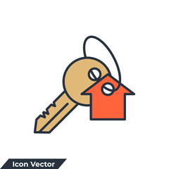 house key icon logo vector illustration. house key symbol template for graphic and web design collection