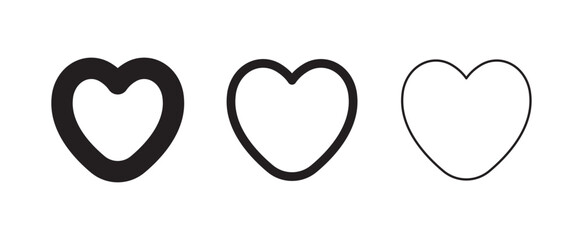 Heart icons. Set of heart pictogram. Valentine's day and love symbol.