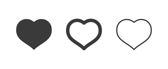 Heart icons. Set of heart pictogram. Valentine's day and love symbol.
