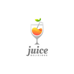 Vector Logo Illustration Juice Gradient Colorful Style