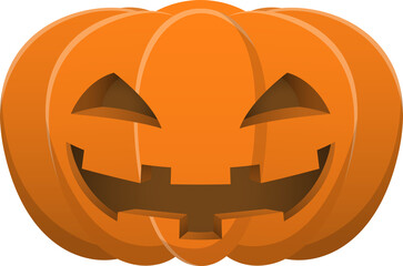 Jack O Lantern Pumpkin Head Halloween Flat Style Cartoon Icon