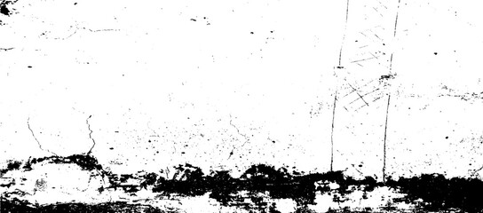 Cracked Surface Grunge Texture Vector. Uneven Overlay. Distressed Grungy Effect. Vector Illustration.Black Isolated on White Background. EPS 10.