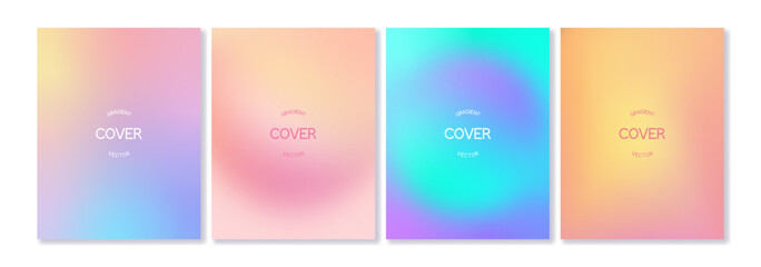 Set of gradient backgrounds in bright colors. For brochures, booklets, banners, posters, magazines, branding, social media and other projects. For web and print.