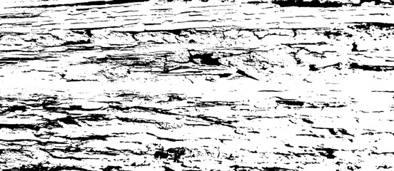 Cracked Surface Grunge Texture Vector. Uneven Overlay. Distressed Grungy Effect. Vector Illustration.Black Isolated on White Background. EPS 10.