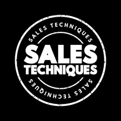Sales Techniques text stamp, business concept background