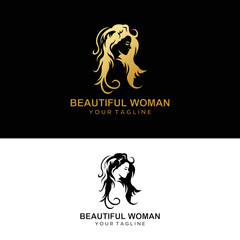 Abstract logo style illustration of a young woman's face. Freehand digital drawing of a girl.