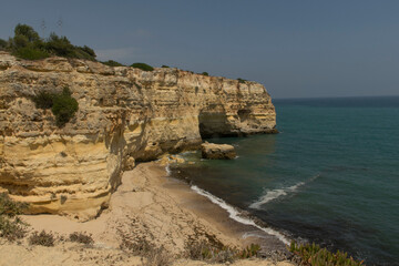 Fototapeta na wymiar Sand stone cliffs Portugal