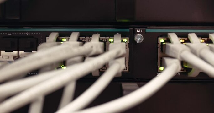Network cables into rack servers
