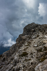 Mountain trail Lagazuoi in Dolomites