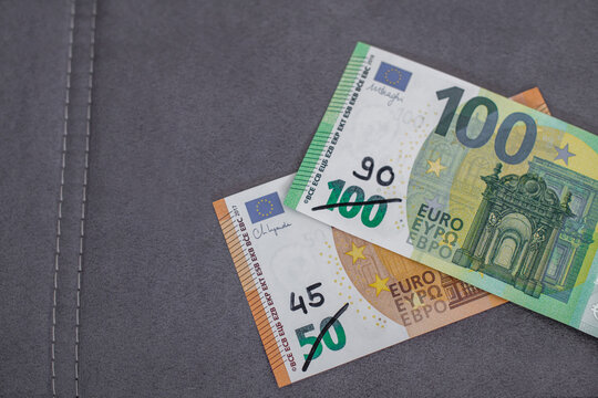 Inflation, Geldscheine Euro im Wertverlust