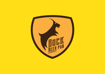 Bock beer pub logo design concept