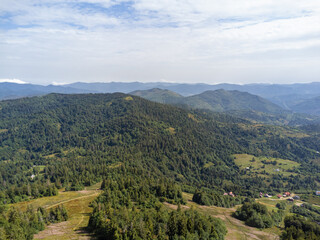 Fototapeta na wymiar Beautiful landscape of mountains. Aerial photo