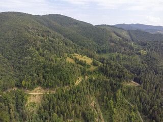 Naklejka premium Beautiful landscape of mountains. Aerial photo