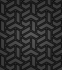 Seamless dark background for your designs. Modern black ornament. Geometric abstract pattern