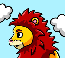 Stylized Cute Happy Lion Card