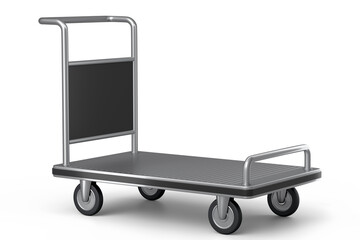 Airport luggage cart or baggage trolley side on white background © Vasyl Onyskiv