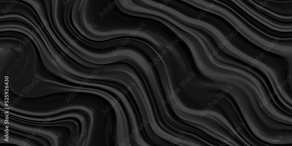 Poster seamless minimal black abstract glossy soft waves background texture. elegant wavy carved marble lux