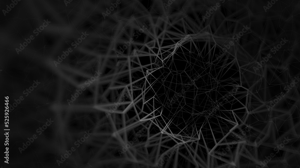 Poster black abstract metaverse warped mesh grid wallpaper background. elegant minimal subtle dark grey geo
