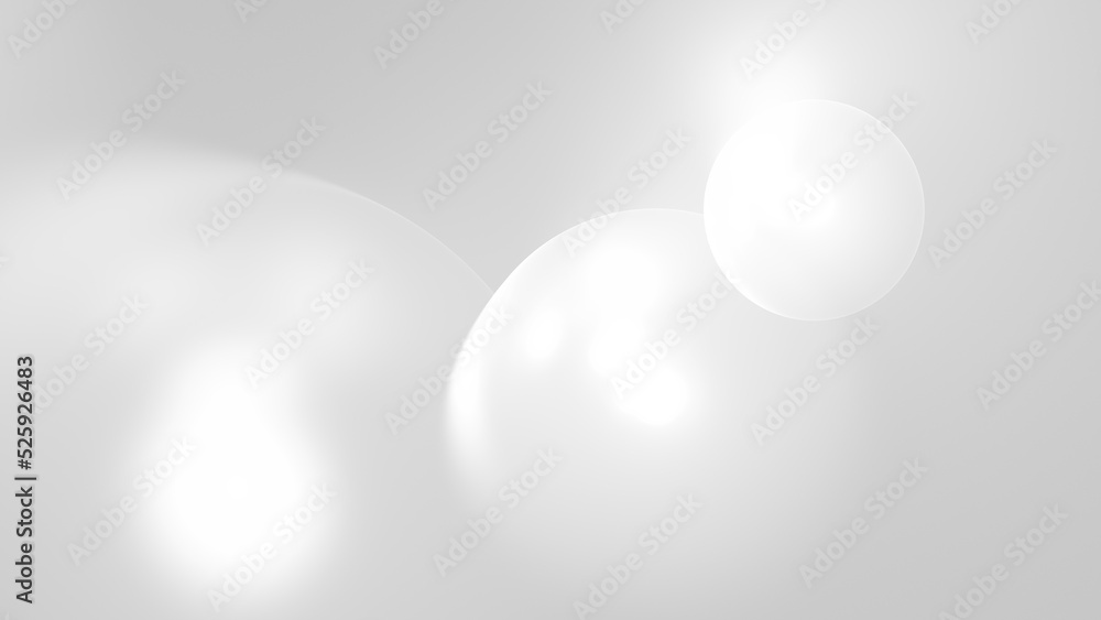 Aufkleber white abstract soft luminescent spheres wallpaper background. elegant minimal subtle light grey shad