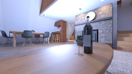 暖炉があるリビングルーム