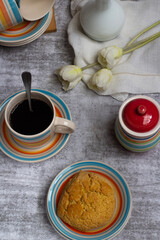 breakfast coffee and cookie