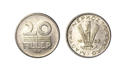Twenty Hungarian filler coin of 1983	
