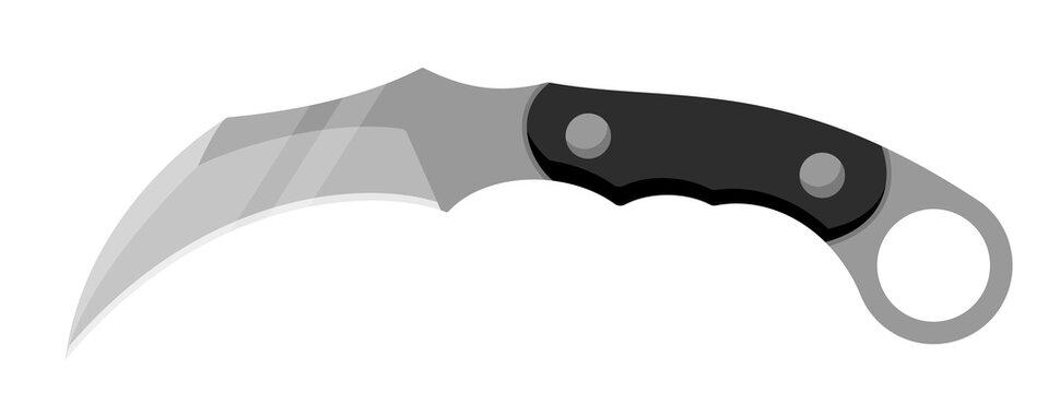 Karambit knife. Cute karambit knife isolated on white background. Vector illustration