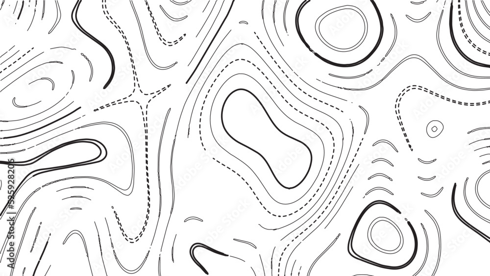 Poster topographic map background. grid map. pattern of contour lines. abstract vector illustration.