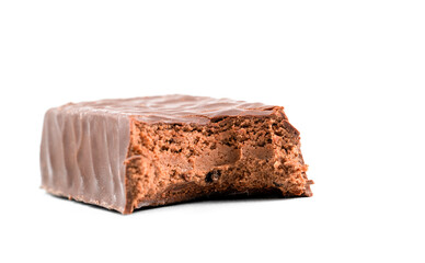 chocolate bar is isolated on a white background
