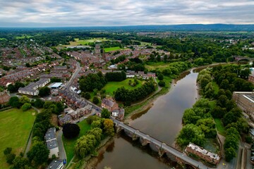 Fototapeta na wymiar Chester, Cheshire UK - aerial view