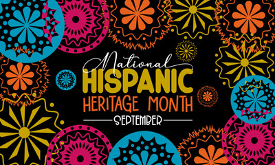 Vector illustration design concept of national hispanic heritage month observed on every September. - obrazy, fototapety, plakaty