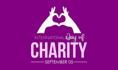 Vector illustration design concept of international day of charity observed on every september.
