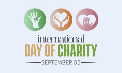 Vector illustration design concept of international day of charity observed on every september. - Powered by Adobe