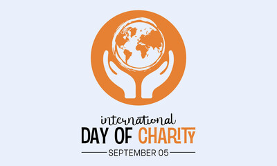 Vector illustration design concept of international day of charity observed on every september.
