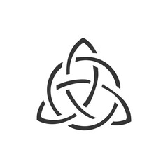 Triqueta Icon Silhouette Illustration. Celtic Vector Graphic Pictogram Symbol Clip Art. Doodle Sketch Black Sign.