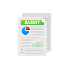 Obraz premium Auditing concepts. Tax process. Data analysis result. Vector stock illustration.