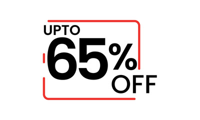 upto 65 percent discount vector, 65 percent off vector typography, 65 percent discount