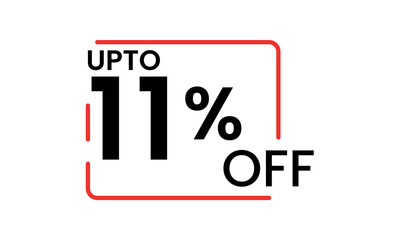 upto 11 percent discount vector, 11 percent off vector typography, 11 percent discount