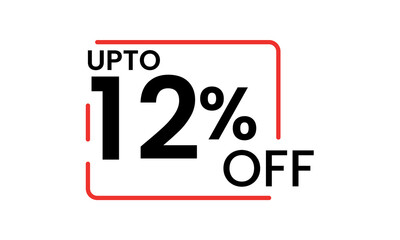 upto 12 percent discount vector, 12 percent off vector typography, 12 percent discount