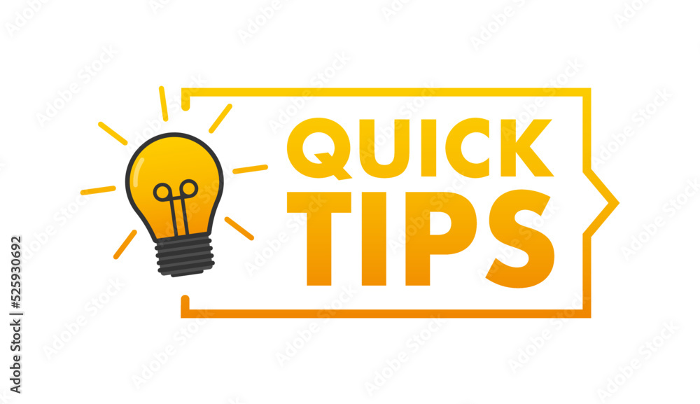 Poster quick tips icon badge. ready for use in web or print design. vector stock illustration.