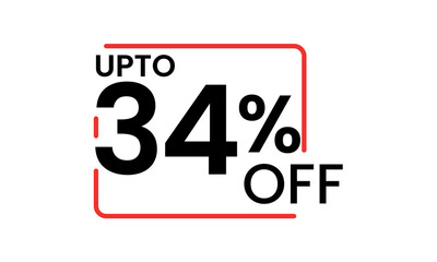 Obraz premium upto 34 percent discount vector, 34 percent off vector typography, 34 percent discount