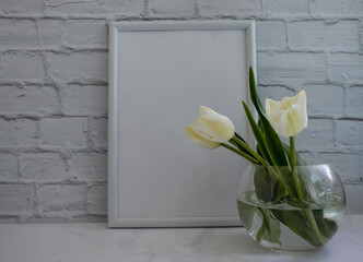 Tulip flower in a vase in the room