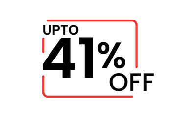 upto 41 percent discount vector, 41 percent off vector typography, 41 percent discount