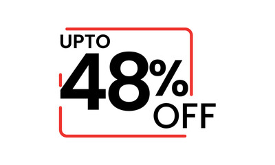 upto 48 percent discount vector, 48 percent off vector typography, 48 percent discount