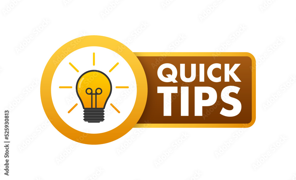 Poster quick tips icon badge. ready for use in web or print design. vector stock illustration.