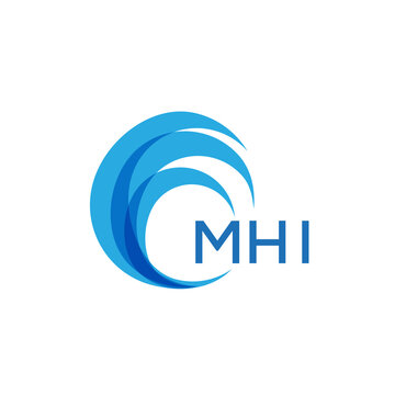 MHI letter logo. MHI blue image on white background. MHI Monogram logo design for entrepreneur and business. MHI best icon.
