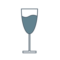 Cocktail glasses icons on white background, isolated vector illustration. Simple stylized silhouettes collection. Logotype