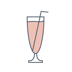 Cocktail glasses icons on white background, isolated vector illustration. Simple stylized silhouettes collection. Logotype